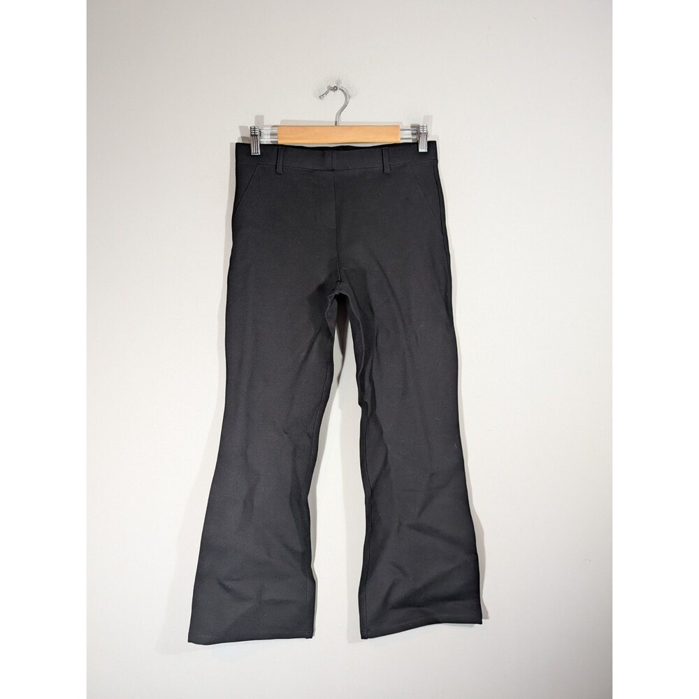 Quince Womens Black Ultra Stretch Ponte Bootcut Pants Sz M Petite Office Career